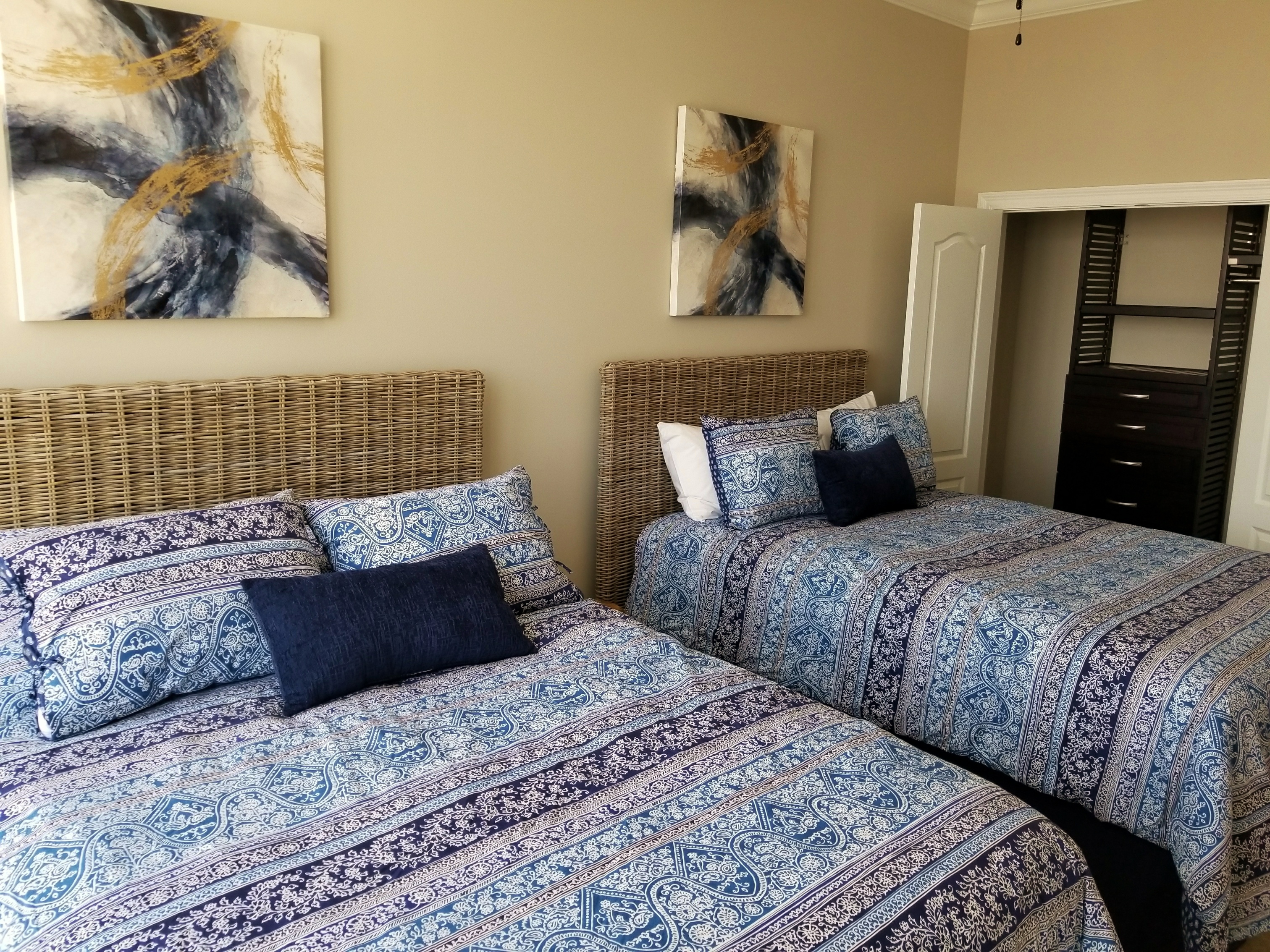 Bedroom with custom closet
